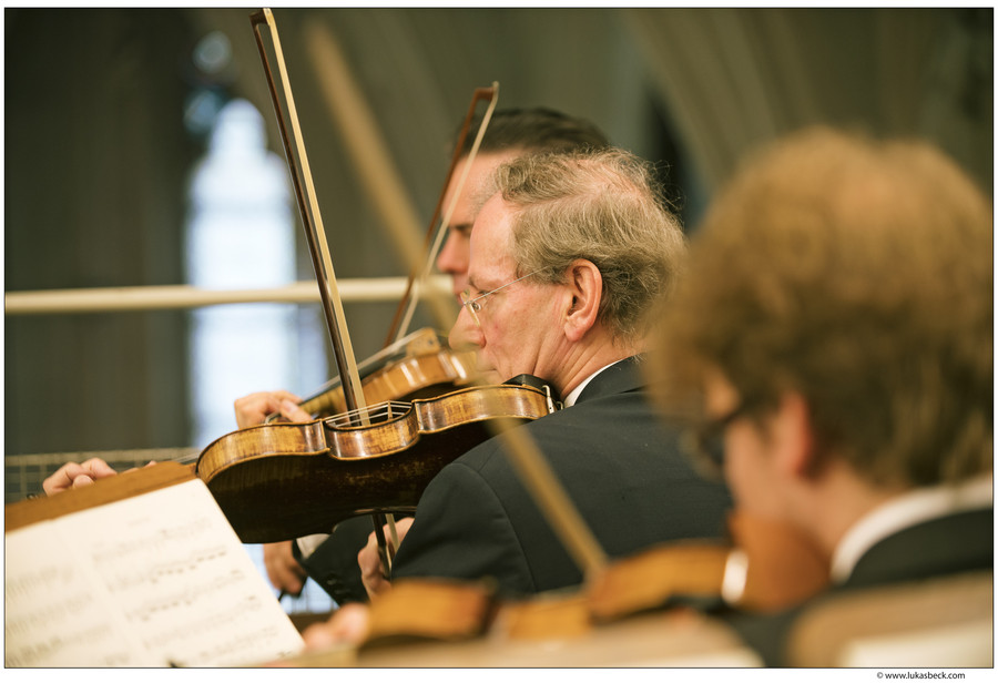 String section of the Vienna Philharmonic Orchestra